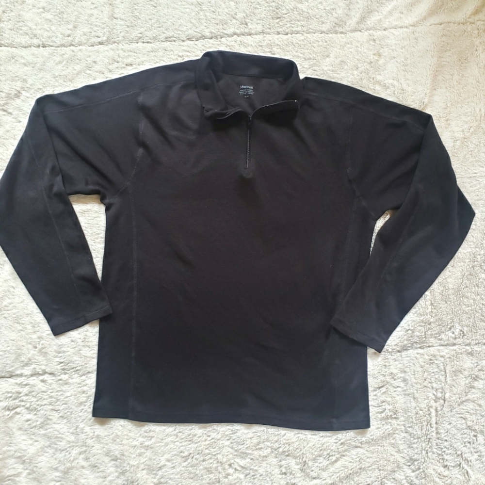 Marmot men's long sleeve polo golf shirt. Xl black